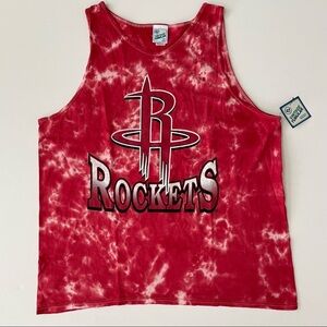 47 Men's Red Houston Rockets Vintage Tie Dye Tank Size 2X